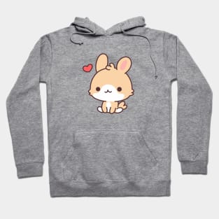 cute rabbit with heart Hoodie